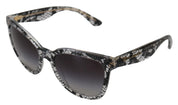DG4190 Black Lace Acetate Crystal Round Sunglasses