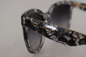 DG4190 Black Lace Acetate Crystal Round Sunglasses