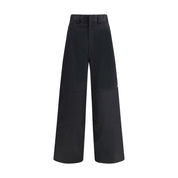 Black Cotton Casual Pants