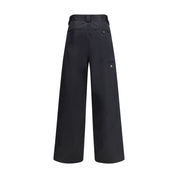 Black Cotton Casual Pants