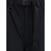 Black Nylon Casual Pants