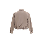 Bicolor Cotton Full-Length Jacket