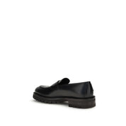 Ferragamo Black Calf Leather Slip-On Loafers
