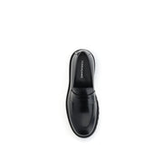 Ferragamo Black Calf Leather Slip-On Loafers