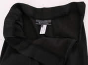 Black Stretch Straight Fit Dress Trousers Pants