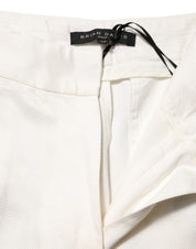 White Viscose Linen Wide Leg Palazzo Womens Pants