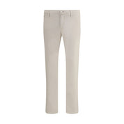 Beige Cotton Casual Pants