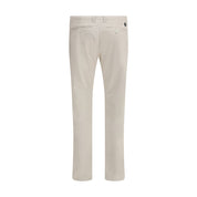 Beige Cotton Casual Pants
