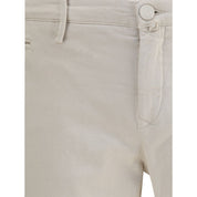 Beige Cotton Casual Pants