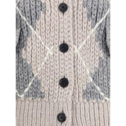 Wool argyle-patterned Cardigan