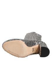Shoes Silver Sequins Glitter High Heel Boot Shoes