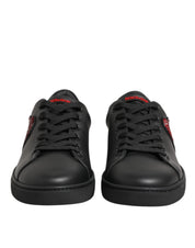 Dolce & Gabbana Black Calf Leather Low Top Sneakers