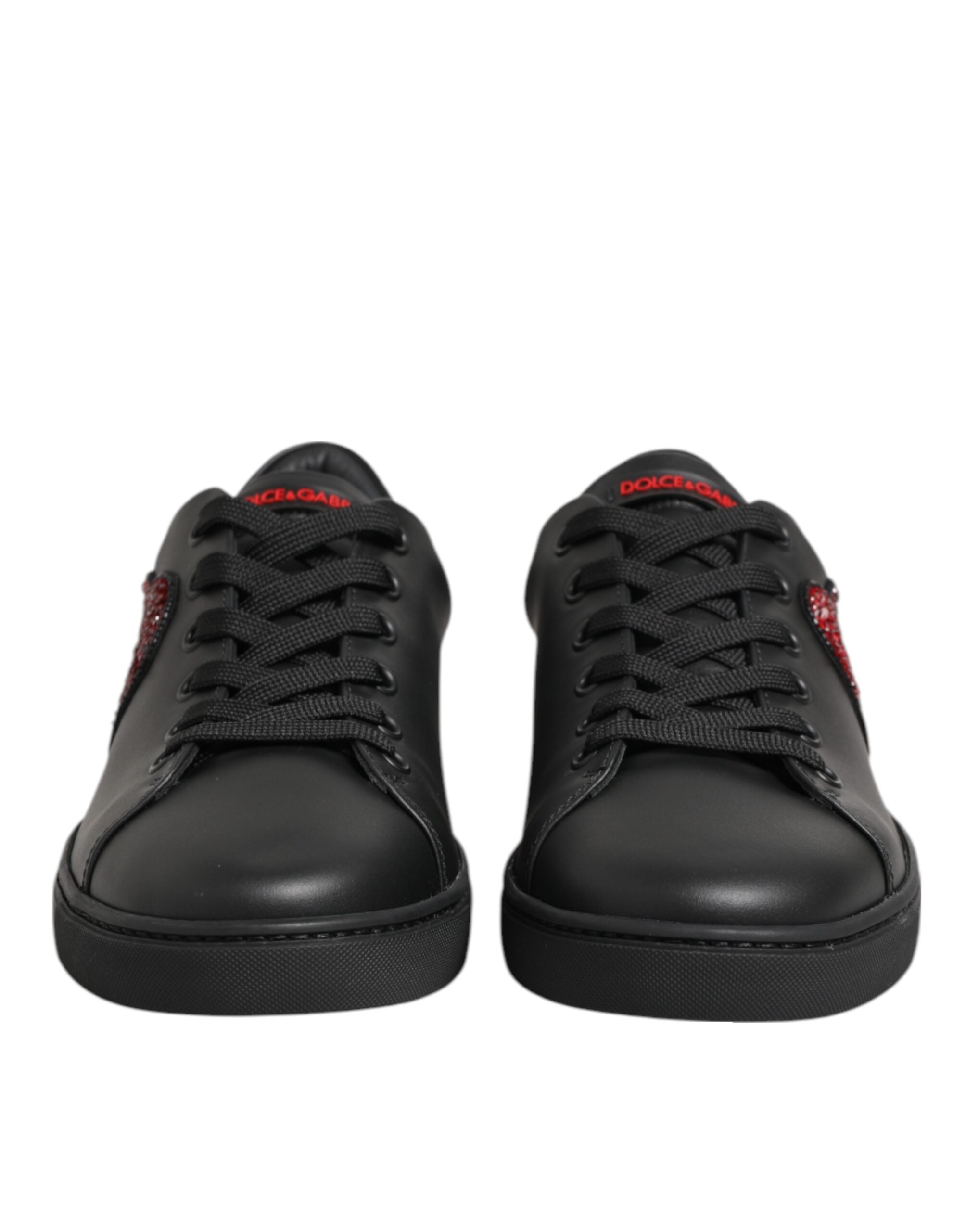 Dolce & Gabbana Black Calf Leather Low Top Sneakers