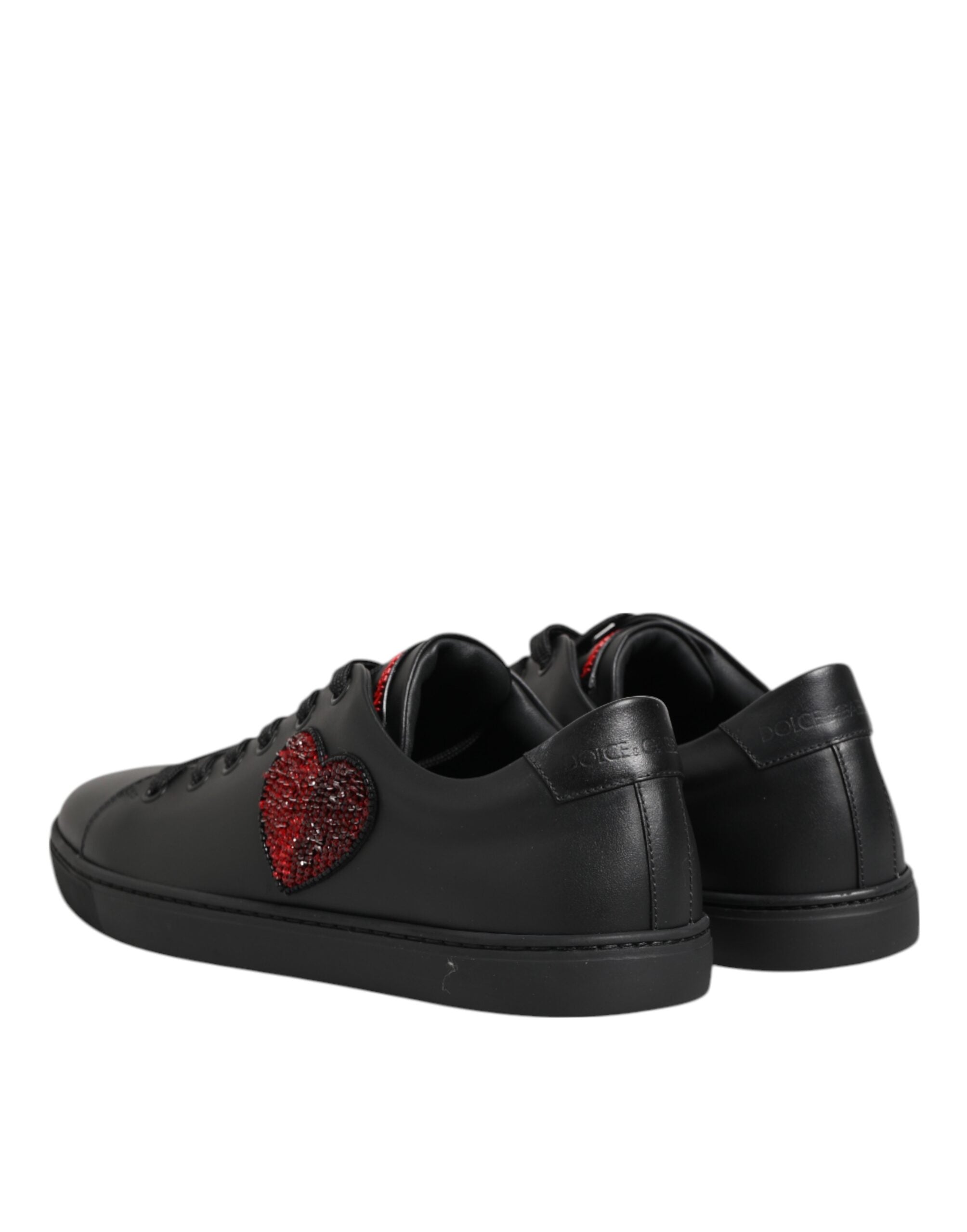 Dolce & Gabbana Black Calf Leather Low Top Sneakers