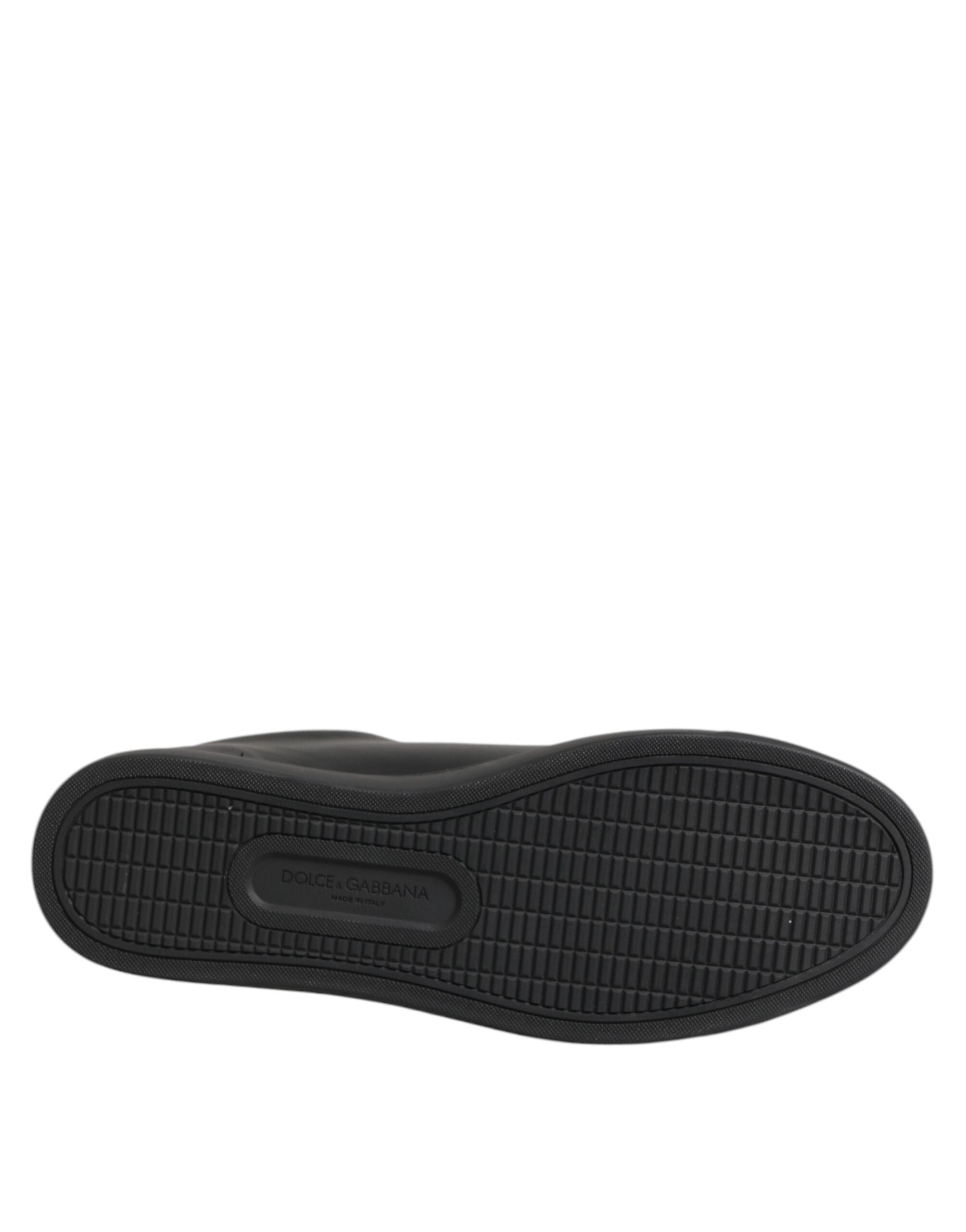Dolce & Gabbana Black Calf Leather Low Top Sneakers