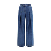 Blue Cotton Straight-Leg Jeans