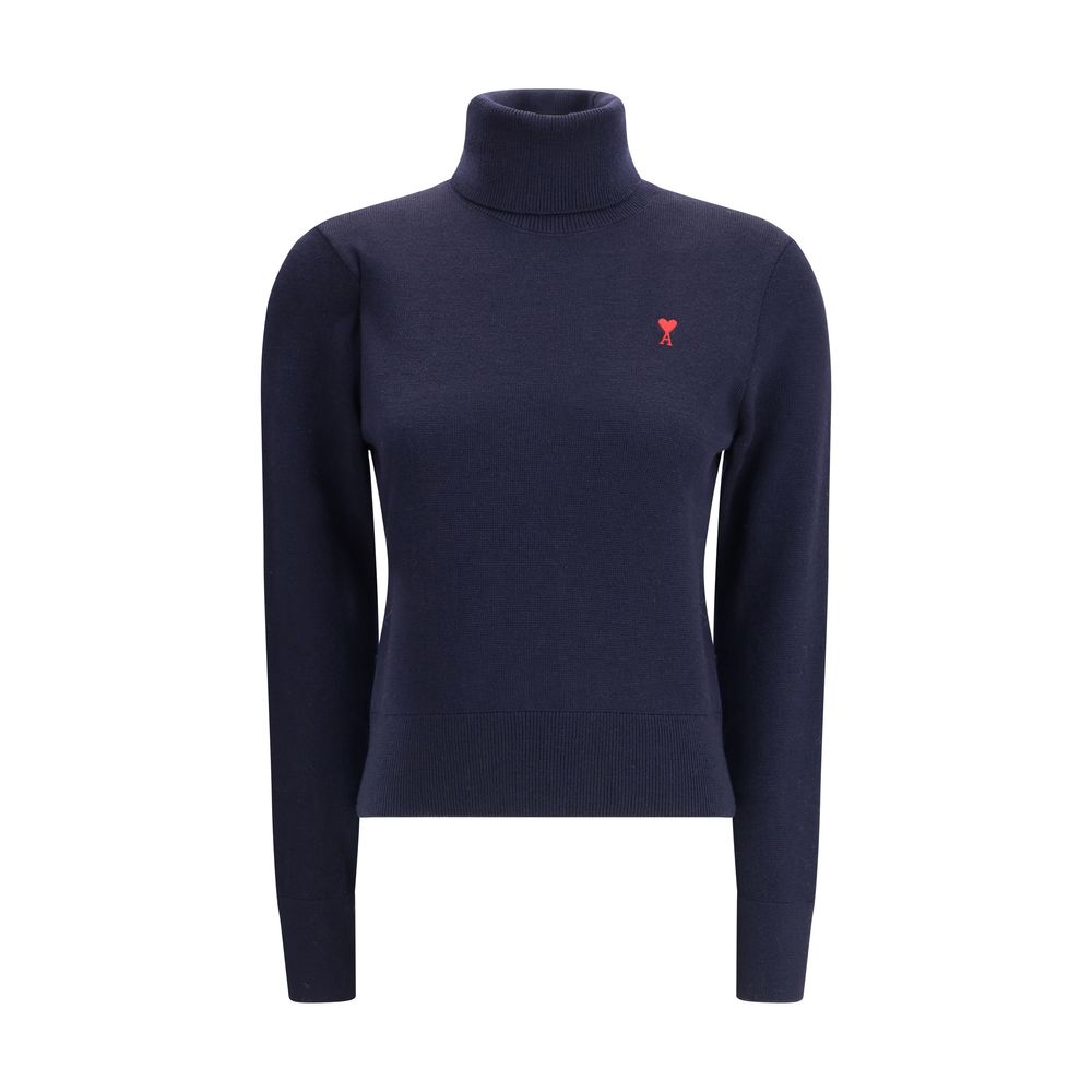 Blue Merino Wool Turtleneck