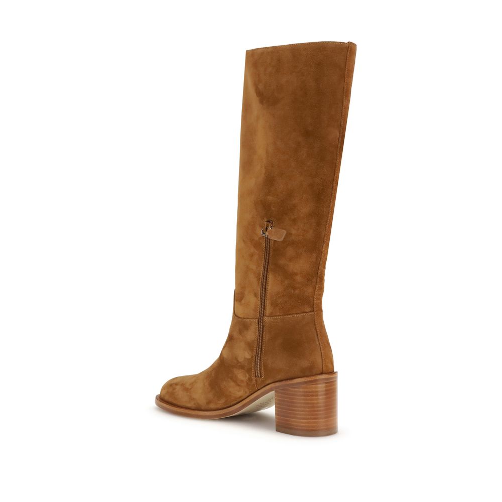 Brown Suede High Boots Knee-high Silhouette