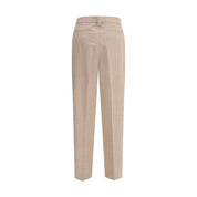 Beige Fleece Wool Dress Pants