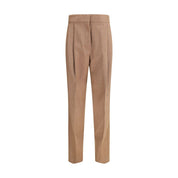 Beige Fleece Wool Dress Pants