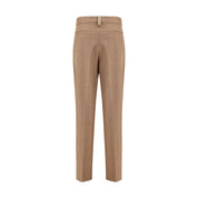 Beige Fleece Wool Dress Pants