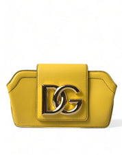 Dolce & Gabbana Yellow Calfskin Clutch Crossbody Case Bag