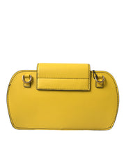 Yellow Smooth Leather DG Logo Clutch Crossbody Case Bag