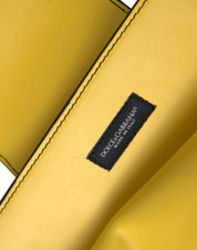 Dolce & Gabbana Yellow Calfskin DG Logo Clutch Crossbody Bag