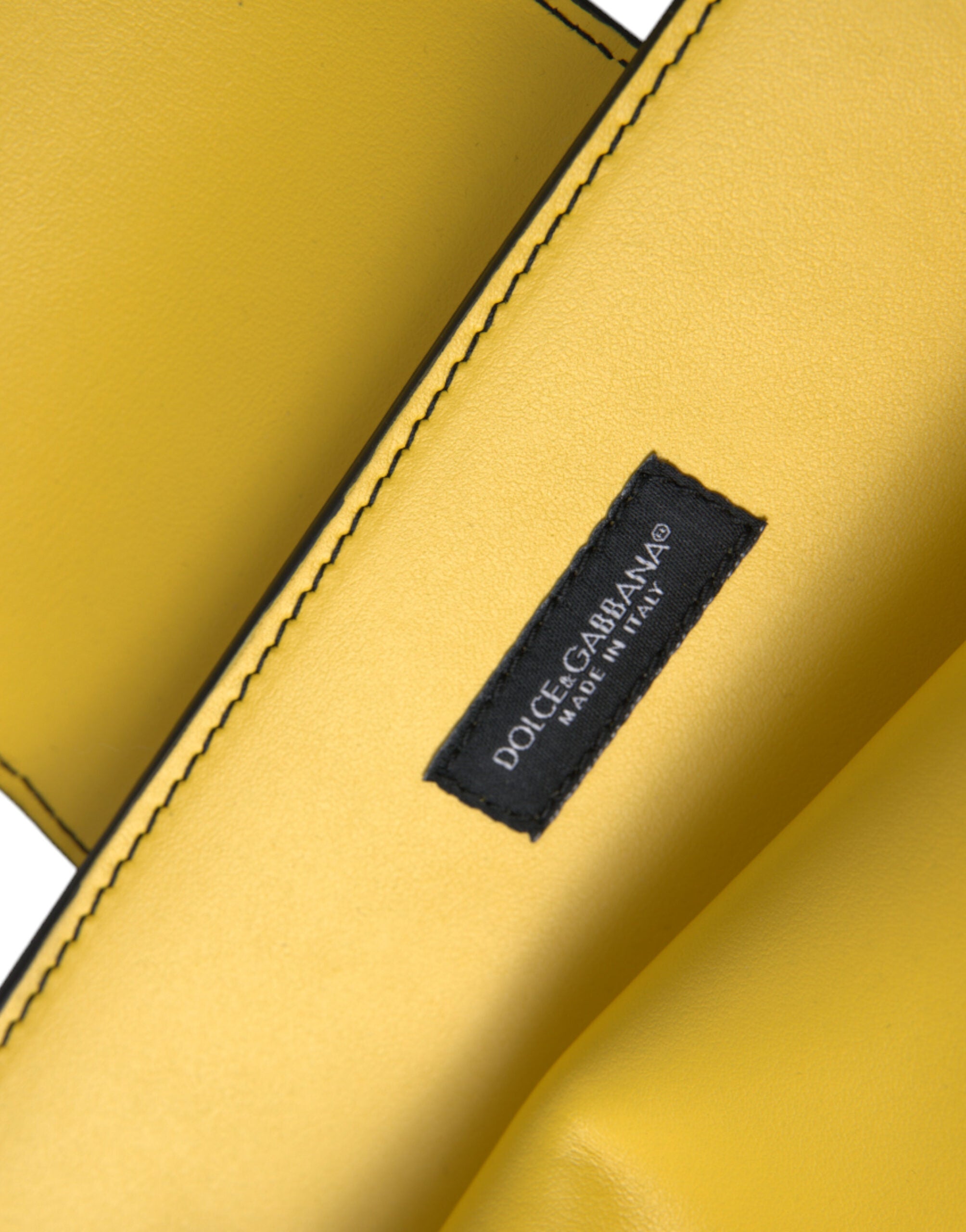 Dolce & Gabbana Yellow Calfskin DG Logo Clutch Crossbody Bag