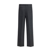 Gray Fleece Wool Casual Pants