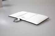 White Calfskin Leather Large Crossbody Card Holder Wallet