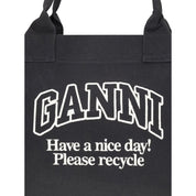 Black Cotton Shoulder Bag