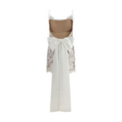Short satin Dress with lace bow