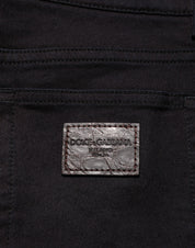 Black Cotton Blend Skinny Men Trouser Pants
