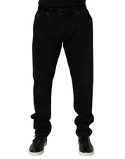 Black Cotton Regular Denim Men Trouser Jeans