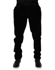 Black Cotton Slim Fit Denim Trouser Jeans