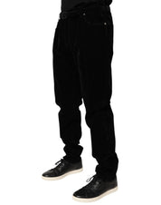 Black Cotton Slim Fit Denim Trouser Jeans
