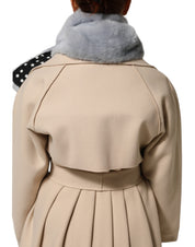 Puderblå minkpälshalsduk