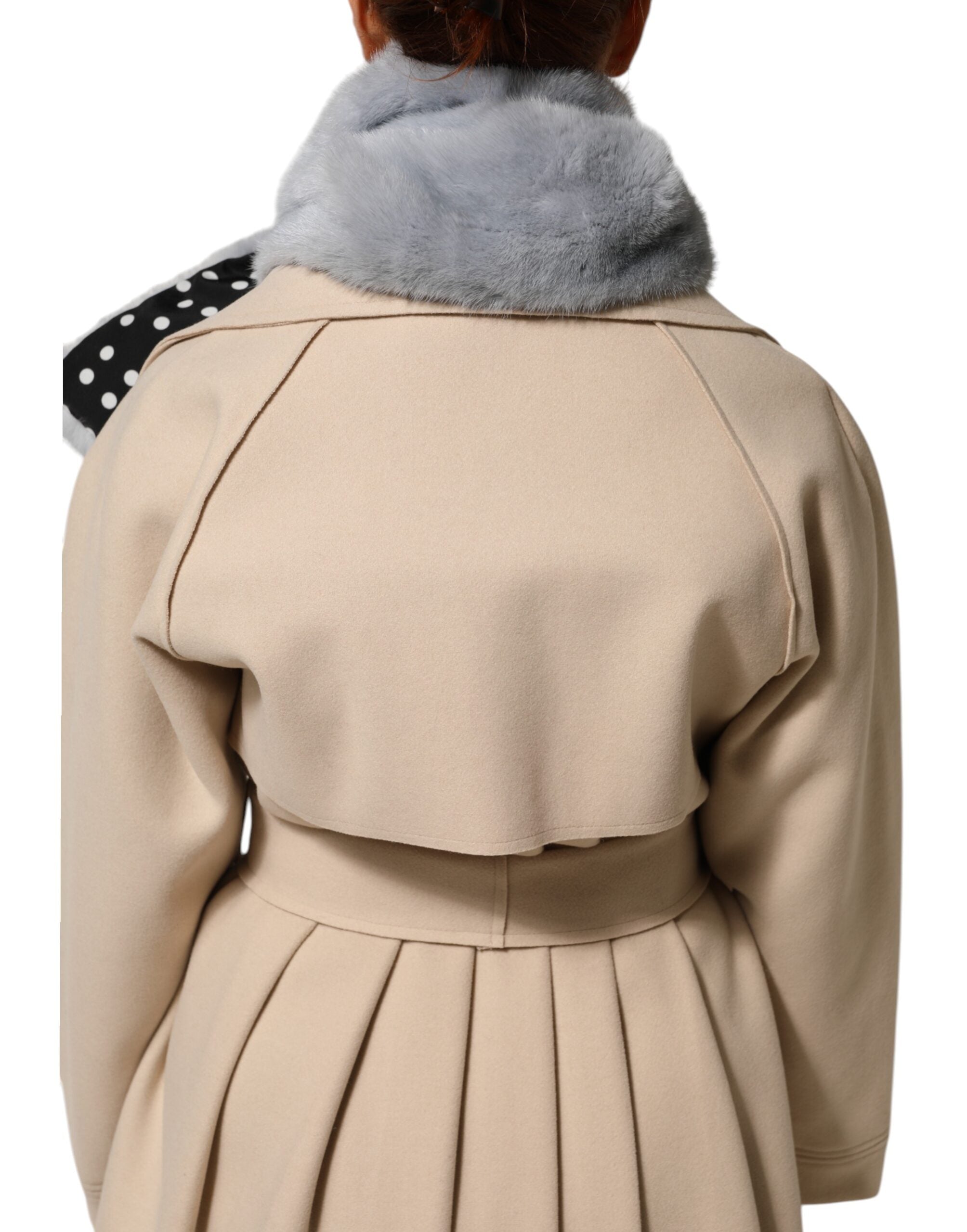 Puderblå minkpälshalsduk