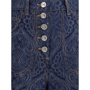 Jacquard-patterned flare Jeans