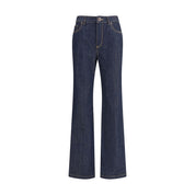 Denim Jeans feature a straight leg