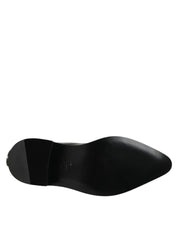 Black Leather Studded Men Short Boots Shoes