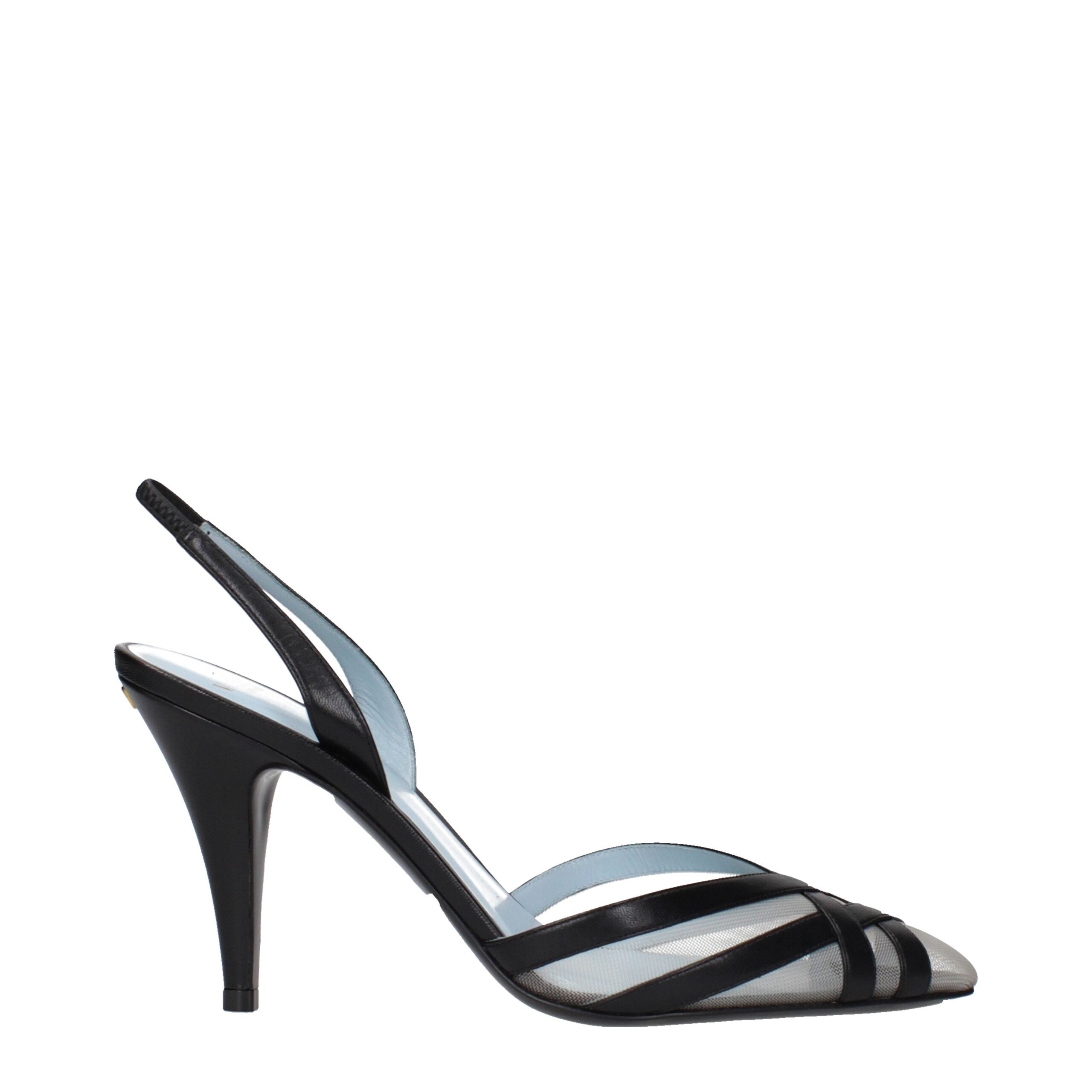 Valentino Garavani Black Leather High-Heel Pumps