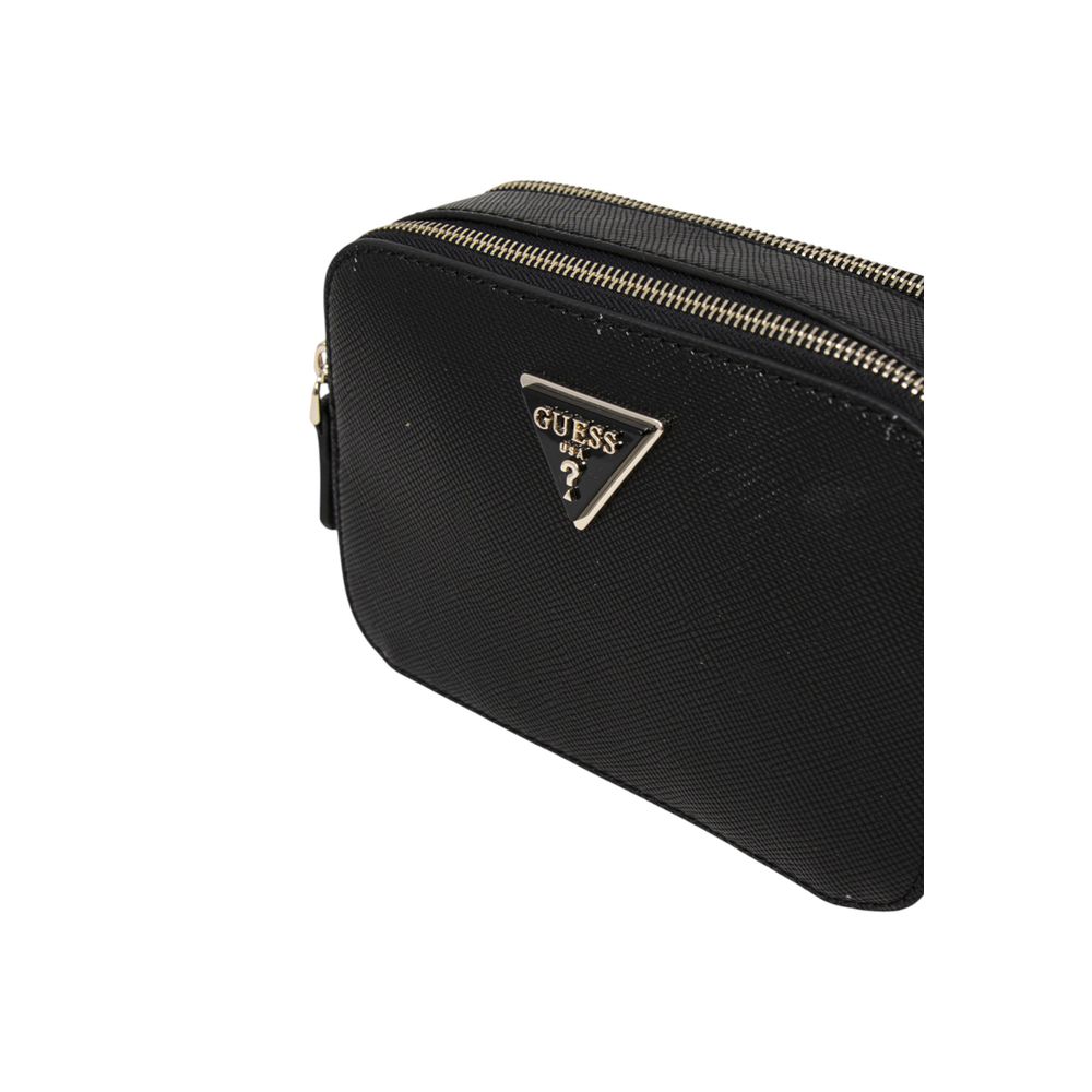Guess Black Polyurethane Crossbody Camera Handbag