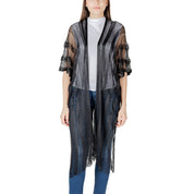 Black Polyester Lurex Net Poncho - Liu Jo
