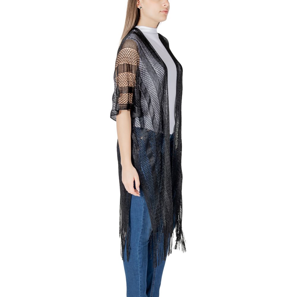Black Polyester Lurex Net Poncho - Liu Jo