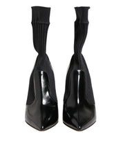 Black Stretch Stilettos Booties Socks Shoes