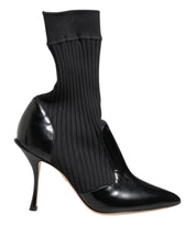 Black Stretch Stilettos Booties Socks Shoes