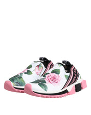 White Rose Print Sorrento Sneakers Shoes