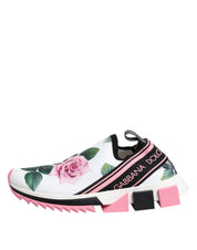 White Rose Print Sorrento Sneakers Shoes